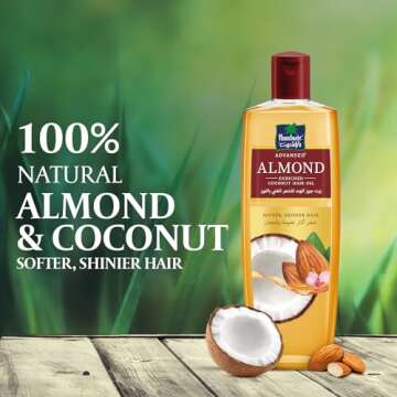 Parachute Advansed Almond Enriched Coconut Hair Oil|For Soft & Silky Hair| Boosts Shine & Softness| No Parabens & Silicones| All Hair Types| 6.7 fl.oz
