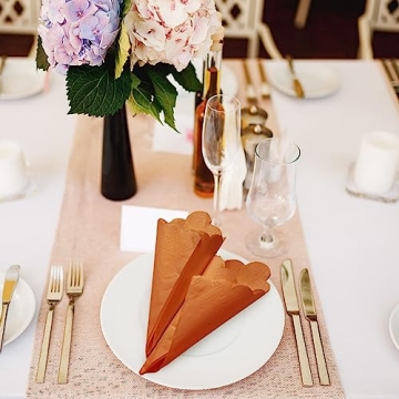 Elegant 100 Pcs Scalloped Cocktail Napkins for Parties