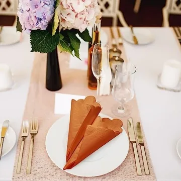 Elegant 100 Pcs Scalloped Cocktail Napkins for Parties