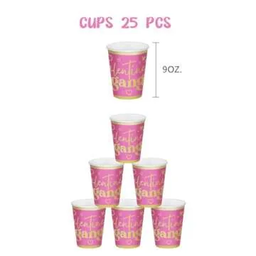 Galentines Gang Plates, Galentines Day Party Decorations, Gold Foil Galentine’s Day Plates and Cups Sets, Galentines Day Table Decorations for Valentines