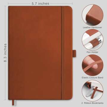 RETTACY Journaling Notebooks, 2-Pack, A5 Lined Notebook Journal with 192 Numbered Pages per Pack, 5....