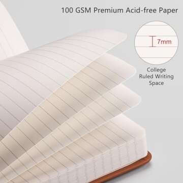 RETTACY Journaling Notebooks, 2-Pack, A5 Lined Notebook Journal with 192 Numbered Pages per Pack, 5.7'' × 8.3'', Medium, Journals for Writing, Leather Hardcover, 100 GSM Thick Paper (Black & Brown)