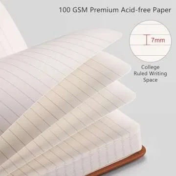 RETTACY Journaling Notebooks, 2-Pack, A5 Lined Notebook Journal with 192 Numbered Pages per Pack, 5.7'' × 8.3'', Medium, Journals for Writing, Leather Hardcover, 100 GSM Thick Paper (Black & Brown)