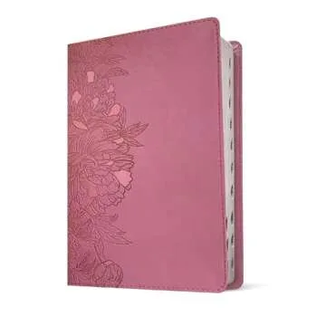 NLT Personal Size Giant Print Bible, Filament Enabled (LeatherLike, Peony Pink, Indexed, Red Letter): Includes Free Access to the Filament Bible App ... Notes, Devotionals, Worship Music, and Video