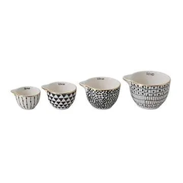 Creative Co-Op Elegant Stoneware Measuring Cups Set