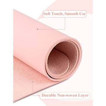 (MAT ONLY) Pink Nail Art Table Mat, Foldable Nail Art Hand Rest Pad for Nail Arm Rest Cushion, Soft ...