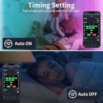 BATHEBRIGHT 5M led Lights Strip for Bedroom Smart Music Sync RGB Color Changing with App and Remote Control, Power Supply Led Strip Lights Lumiere Led for Home Party Room Decor