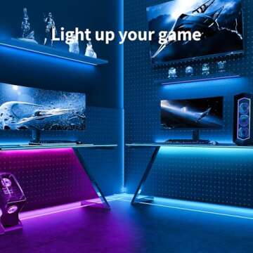 BATHEBRIGHT 5M led Lights Strip for Bedroom Smart Music Sync RGB Color Changing with App and Remote Control, Power Supply Led Strip Lights Lumiere Led for Home Party Room Decor