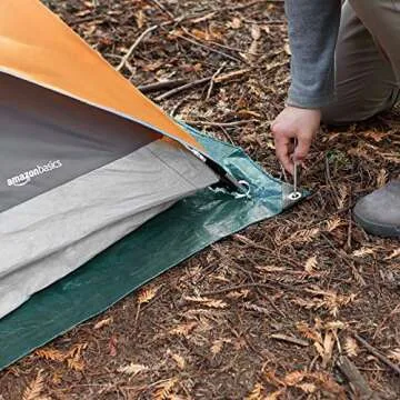 Amazon Basics Waterproof Camping Tarp, 8 Feet by 10 Feet, Dark Green