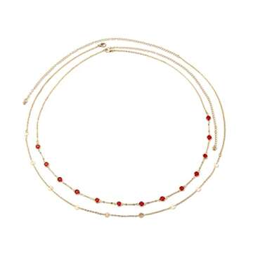 Sexy Multi-Layered Waist Chain Bikini Bead Belly Chain Summer Sequin Waist Chain Beach Crystal Waist Body Chain for Women