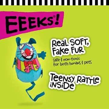 Doskocil Bamboo Pet CAM650384 Fat Cat Kitty Hoots Eeeks Chic Catnip Toy, Multicolor