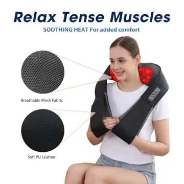 UFFAE Shiatsu Neck Massager with Heat for Ultimate Relaxation
