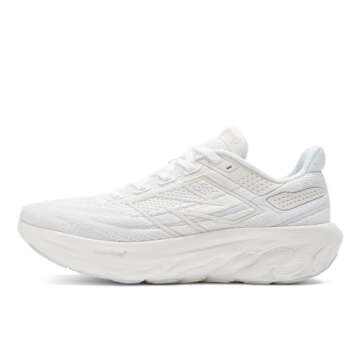 New Balance Women's W1080V13 Running Shoe, White/Silver Metallic, 7