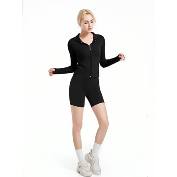 Shop Abonlen Ribbed Hoodies for Women Stylish Full Zip