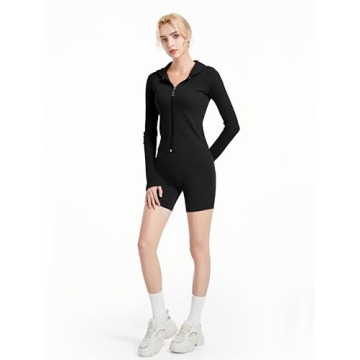 Shop Abonlen Ribbed Hoodies for Women Stylish Full Zip