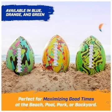 SwimWays Hydro Waterproof Football, Outdoor Games for Adults and Kids, Swimming Pool Accessories and Pool Party Games,9.25 Inches, Blue