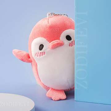 ZODIFEVI 1 Pcs Lovely Penguin Animal Stuffed Doll Plush Toy Keychain Key Holder Bag Pendant Party Favor Gifts Toys For Boys Girls Kids Random Color