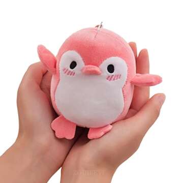 ZODIFEVI 1 Pcs Lovely Penguin Animal Stuffed Doll Plush Toy Keychain Key Holder Bag Pendant Party Favor Gifts Toys For Boys Girls Kids Random Color