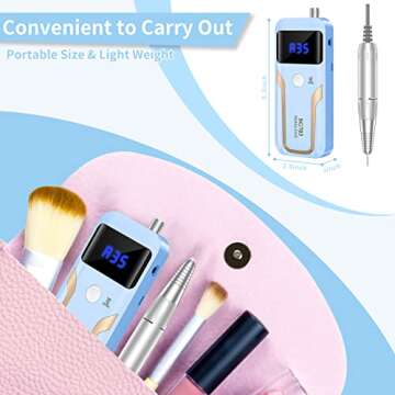 MOCOWIND 35000 RPM Portable Nail Drill for Home and Salon