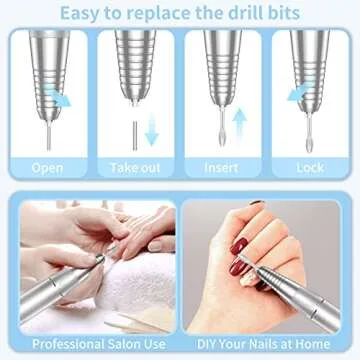 MOCOWIND 35000 RPM Portable Nail Drill for Home and Salon