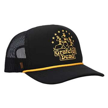 Grateful Dead Logo Adjustable Foam Trucker Black Baseball Cap