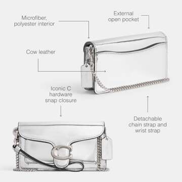 Coach Metallic Tabby Wristlet, Silver