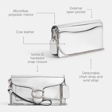 Coach Metallic Tabby Wristlet, Silver