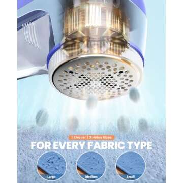 POPCHOSE Electric Fabric Shaver with 6-Blade Power - Efficient Lint Remover