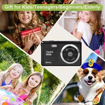 Digital Camera, FHD 1080P Camera, Digital Point and Shoot Camera, Anti-Shake Vlogging Camera for YouTube, Compact Portable Small Camera for Boys Girls Kids Student Children Teen Elderly