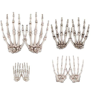 8 Pack Halloween Skeleton Hands Realistic Life Size Severed Plastic Skeleton Hands for Halloween The...