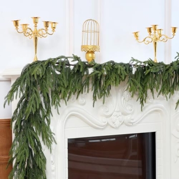 Norfolk Pine Garland 9ft Faux Greenery for Festive Decor