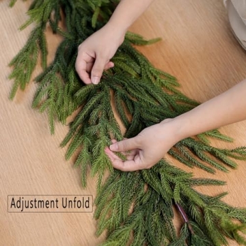 Norfolk Pine Garland 9ft Faux Greenery for Festive Decor