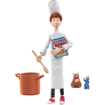 Disney Pixar Featured Favorites Ratatouille Pack with Posable Linguini Figure, Remy & Emile Figures ...