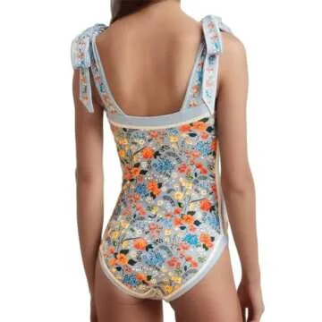 Reversible Floral Sexy One Piece Bathing Suit for Women