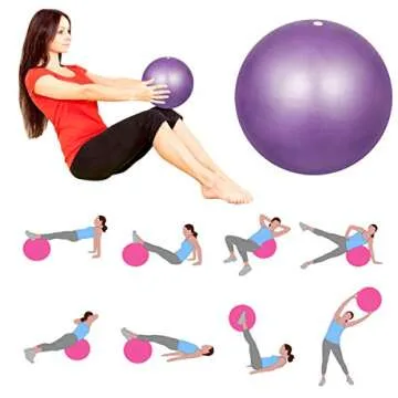 Doryum 2 pcs Soft Pilates Balls 9 inch / 23 cm Exercise Balance Ball Gym Fitness Ball Perfect for Pilates,Yoga, Core Training and Physical Therapy - Pink & Purple (Pink + Blue)