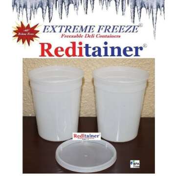 Reditainer Extreme Freeze Deli Food Containers with Lids, 32-Ounce, 24-Pack