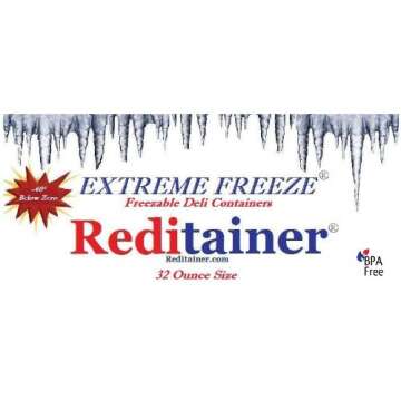Reditainer Extreme Freeze Deli Food Containers with Lids, 32-Ounce, 24-Pack