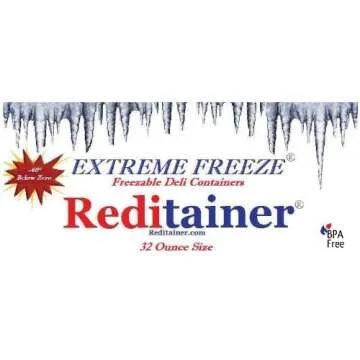 Reditainer Extreme Freeze Deli Food Containers with Lids, 32-Ounce, 24-Pack