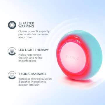 FOREO UFO mini 2 Red Light Therapy For Face - Deep Facial Hydration - Anti Aging - Face Moisturizer - Dark Spot Remover - Full LED Spectrum - Mint
