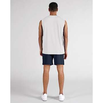 ODODOS Men's 2 Pack Athletic Shorts with Pockets 7" Quick Dry Lightweight Workout Gym Running Shorts, Navy+Gray, X-Large