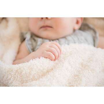 SARANONI Bamboni Luxury Baby Blanket, Breathable & Soft Plush for Infant Boys & Girls (Ivory, Mini 15” x 20”)