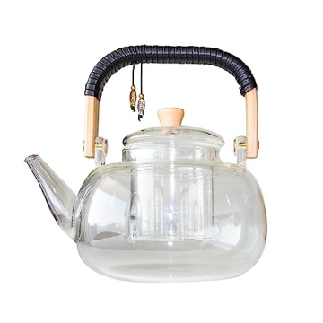 Elegant Motanber Glass Teapot - Infuser Inside for Blooming Flower and Loose Leaf Tea Maker Set