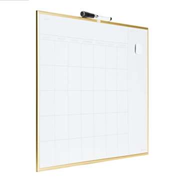 U Brands 16x20 Dry Erase Calendar with Gold Frame