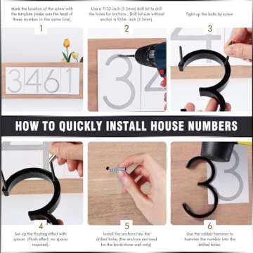 5 Inch Floating House Number 1, VONDERSO Black Metal Modern Outdoor Address Sign for Yard Street and Mailbox, Zinc Alloy Solid Address Numbers and Letters with Exquisite Drawing Process