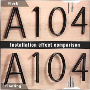 5 Inch Floating House Number 1, VONDERSO Black Metal Modern Outdoor Address Sign for Yard Street and Mailbox, Zinc Alloy Solid Address Numbers and Letters with Exquisite Drawing Process