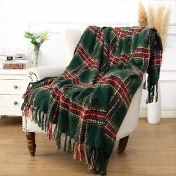 LALIFIT Plaid Throw Blanket - Cozy Soft Faux Cashmere Home Decor