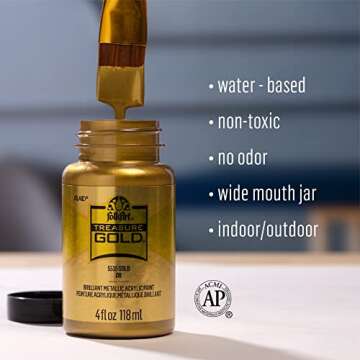 FolkArt Gold Treasure Metallic Acrylic Paint - 4 oz