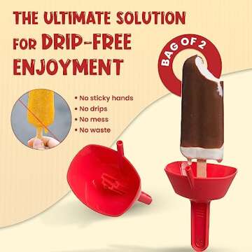 THE ORIGINAL Pop No Drop Popsicle Holder - BPA Free & Dishwasher Safe - Mess-Free Frozen Treats Hold...
