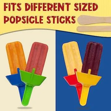 THE ORIGINAL Pop No Drop Popsicle Holder - BPA Free & Dishwasher Safe - Mess-Free Frozen Treats Holder with Straw - No Drip Drop Ice Pop Popsicle Holders for Kids & adults - 2 Random Color (not 4)