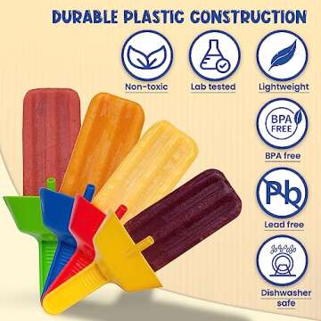 THE ORIGINAL Pop No Drop Popsicle Holder - BPA Free & Dishwasher Safe - Mess-Free Frozen Treats Holder with Straw - No Drip Drop Ice Pop Popsicle Holders for Kids & adults - 2 Random Color (not 4)